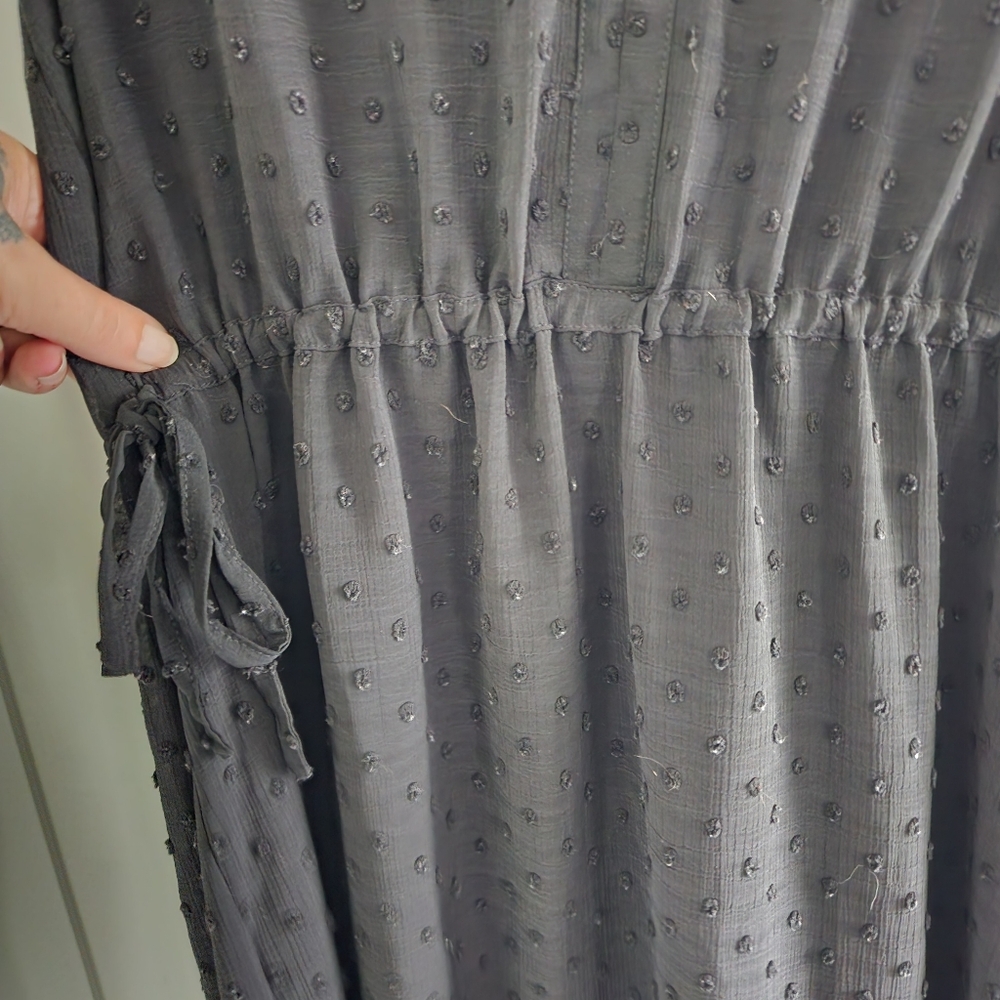 NUC GEORGE polkadot design tie waiste dress. Size lg - Picture 4 of 11